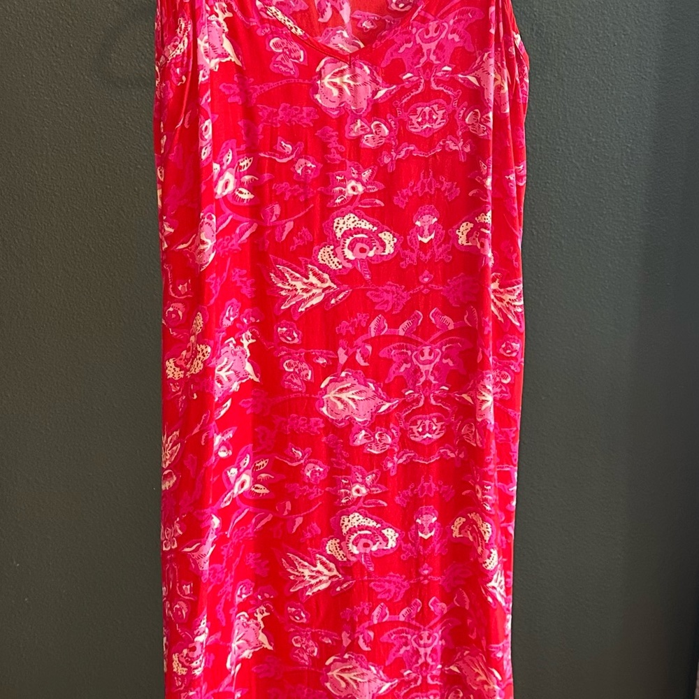 Natural Life Red and Pink Floral Top